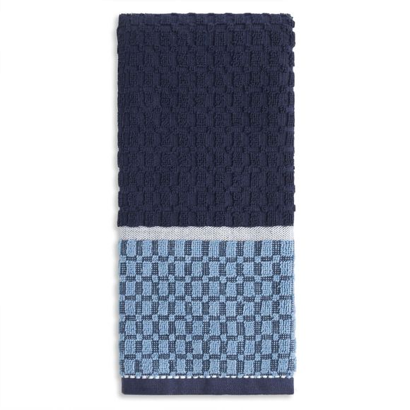 Mainstays Kitchen Siena Navy Blue Kitchen Towels 2pc Absorbent